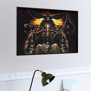 おしゃれ⭐️ジグソーパズル インテリア 500ピース 38×52㎝ どくろ Amazon.co.jp: 死神 ドクロ 王座 500 PCS ジグソーパズル 子供